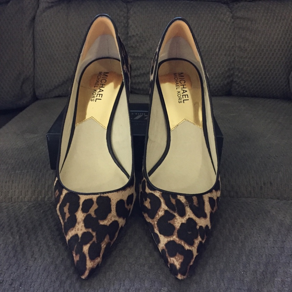 Michael Kors Leopard Print Kitten Heels